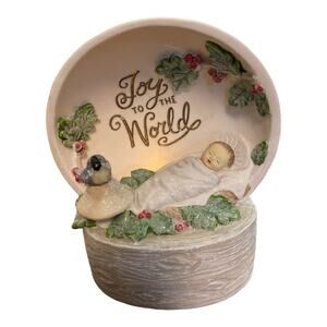 Christmas Grotto Joy to the World Baby with Unlooking Bird